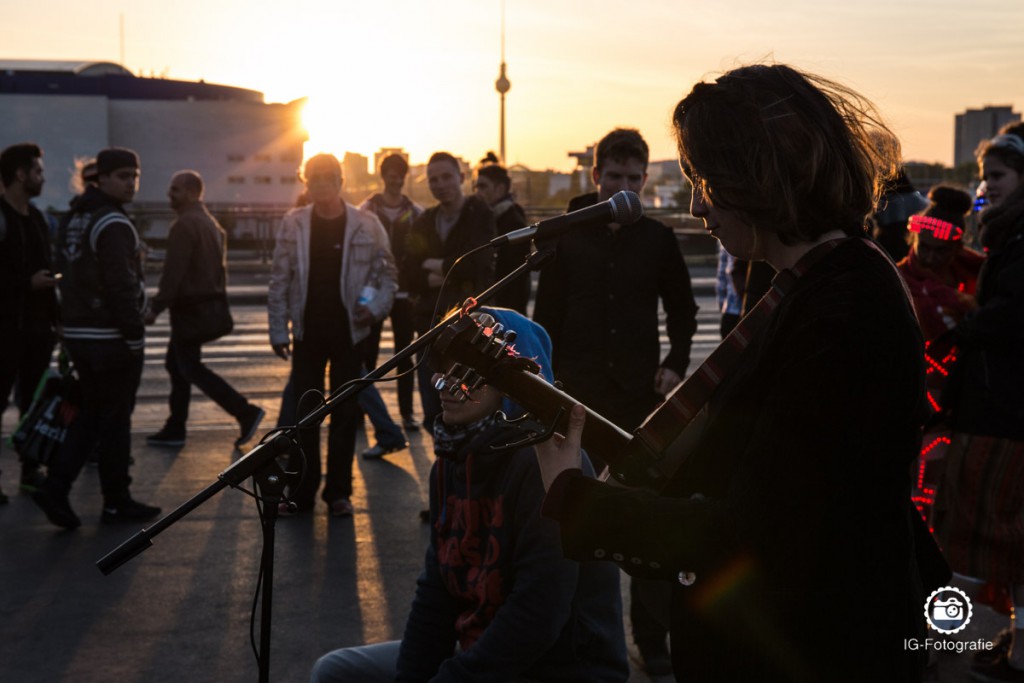 Der manuelle Modus: Warschauer-Bruecke bei Sonnenuntergang